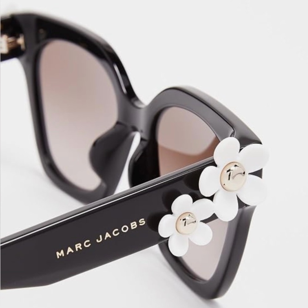 Marc Jacobs Black Sunglasses with White Daisy Accents